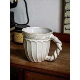 Alley cốc sứ uống cà phê dập nổi họa tiết kiểu vintage pháp dễ thương