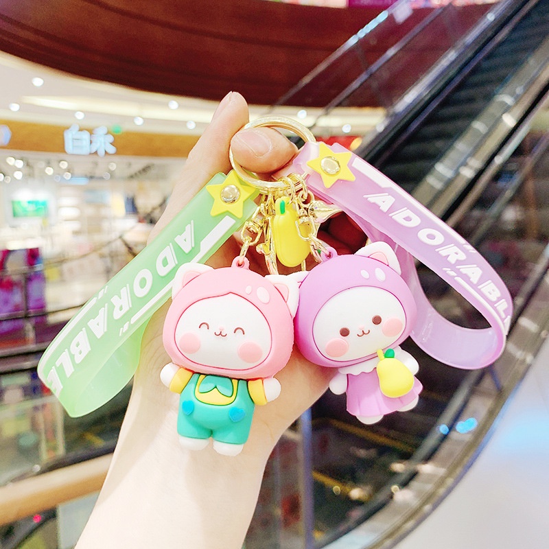 Móc Khóa Hình Thỏ Bông Dễ Thương