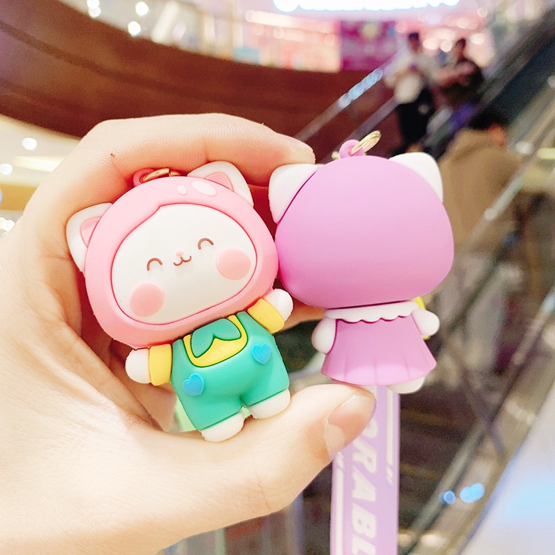 Móc Khóa Hình Thỏ Bông Dễ Thương