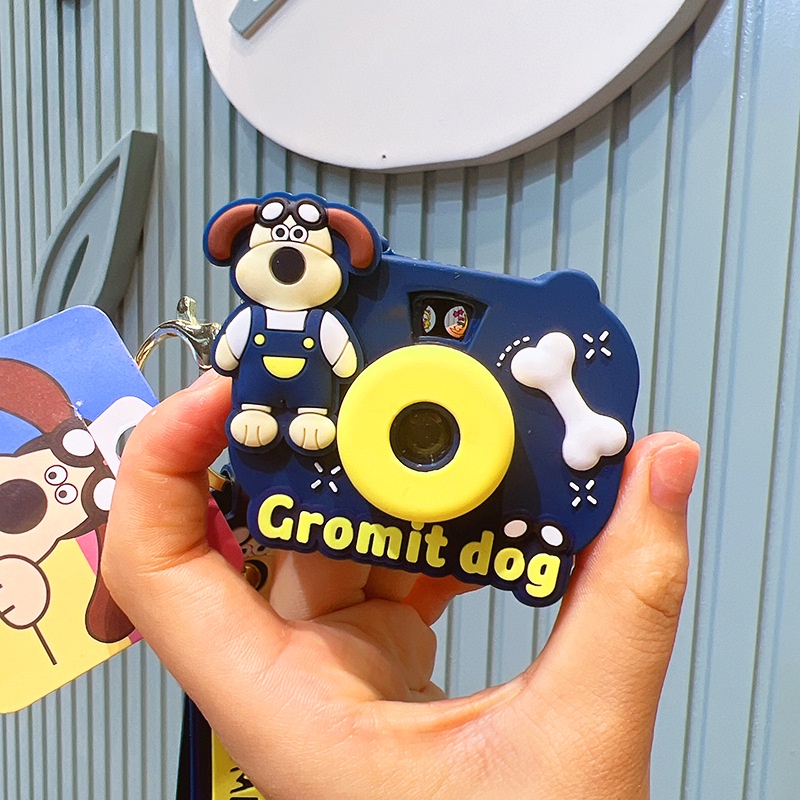 Móc Khóa Hình Máy Ảnh Vải denim Dạ Quang Dễ Thương