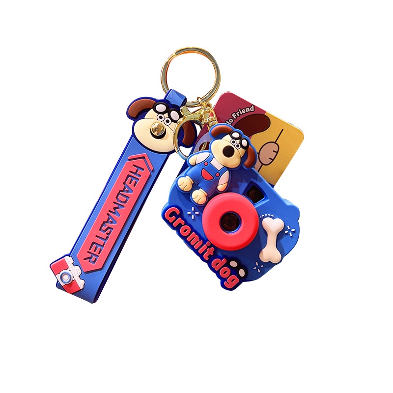 Móc Khóa Hình Máy Ảnh Vải denim Dạ Quang Dễ Thương