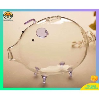 Ống Heo Tiết Kiệm Bằng Thủy Tinh Trong Suốt Trang Trí Sinh Nhật