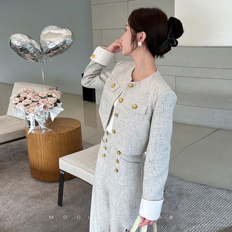 Bộ Áo Khoác Vest Dài Tay Phối Quần Dài Phong Cách Pháp Thời Trang Mùa Thu 2023 Mới Cho Nữ