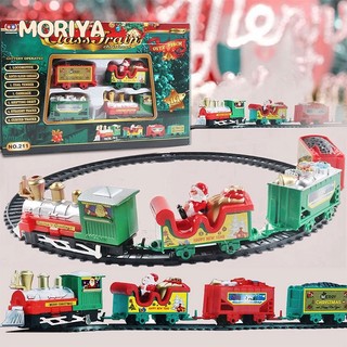 Christmas Tree Train Set Polar Toy Toddler Electric Train Whistle New Year's Track Toys