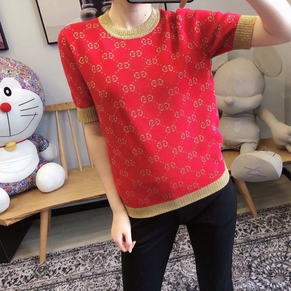 Gucci Áo Thun Ngắn Tay In Chữ Thời Trang Mùa Xuân Cá Tính
