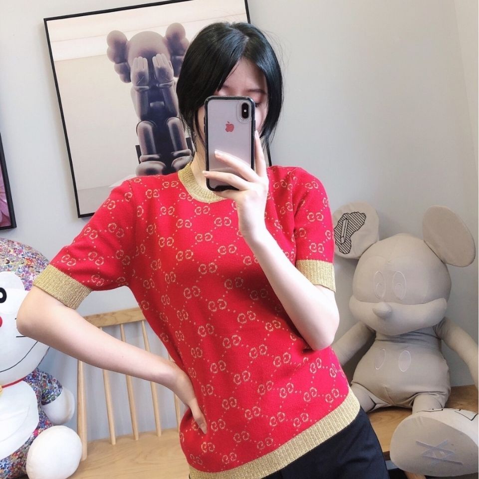 Gucci Áo Thun Ngắn Tay In Chữ Thời Trang Mùa Xuân Cá Tính