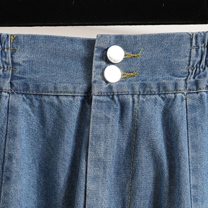 Chân váy jean Chữ a Xếp Ly Ôm Dáng Thời Trang Cho Nữ