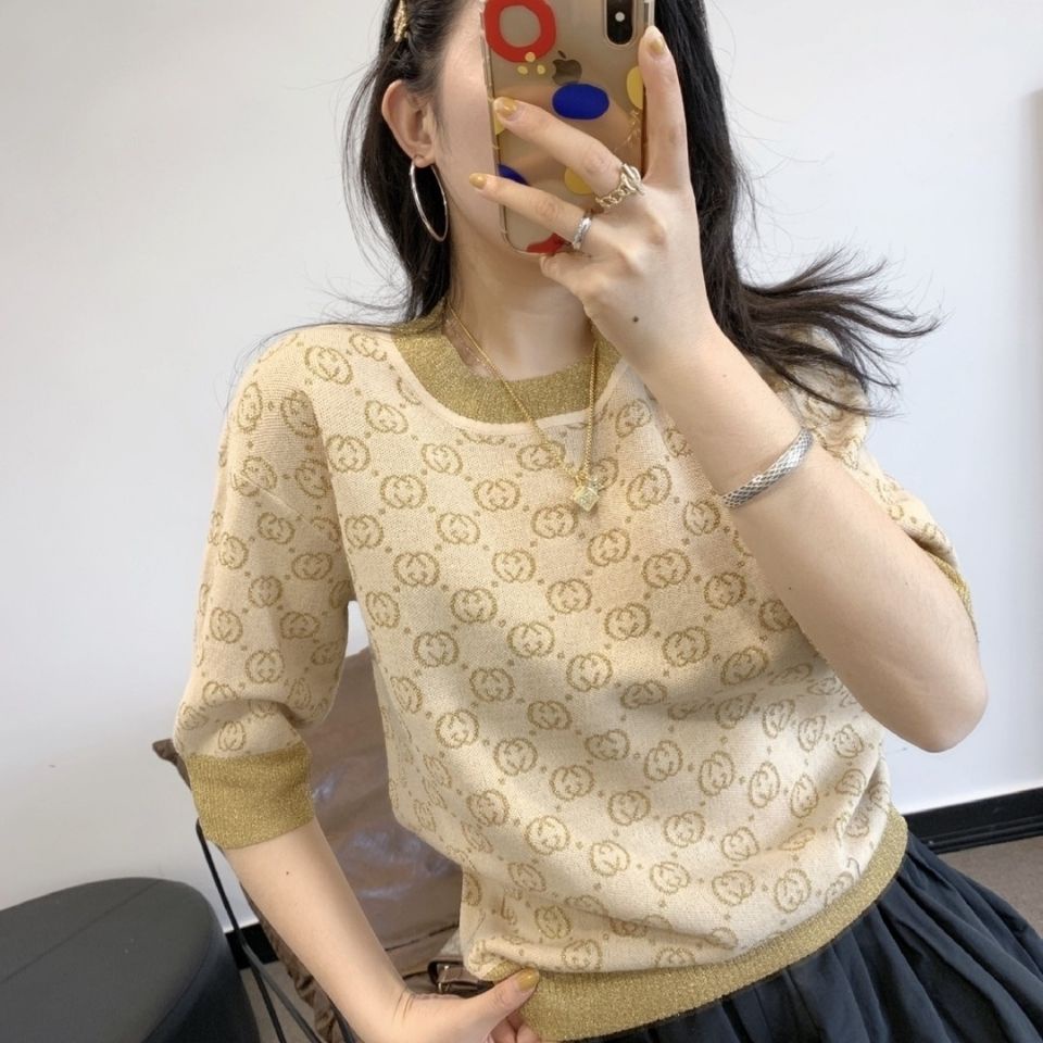 Gucci Áo Thun Ngắn Tay In Chữ Thời Trang Mùa Xuân Cá Tính