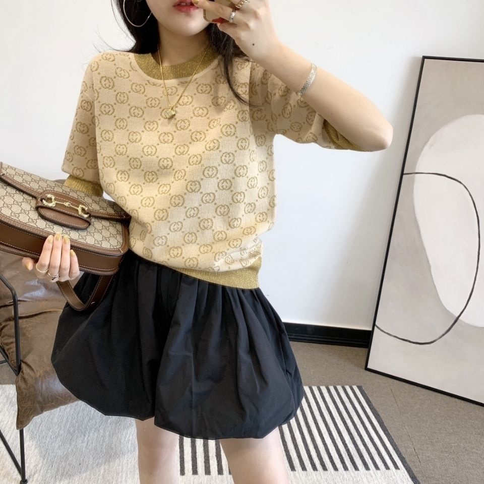 Gucci Áo Thun Ngắn Tay In Chữ Thời Trang Mùa Xuân Cá Tính