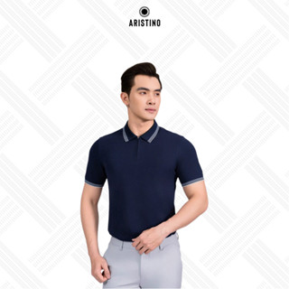 Áo Polo Nam Organic Cotton Aristino APS205AS0E màu xanh tím than lịch lãm, phong cách