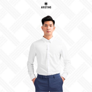  Áo sơ mi nam dài tay ARISTINO màu trắng đơn giản thanh lịch dễ phối trang phục - ALSR12 