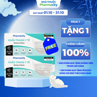 Khẩu trang y tế 3 lớp Pharmacity (Hộp 50 cái) màu trắng