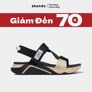 Giày Sandal Nam Nữ SHONDO F7 Racing Thời Trang, Êm, Nhẹ, Đi Học Đi Chơi Màu Đen Be F7R1125