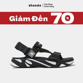 Giày Sandal Nam Nữ Shondo Êm Chân, Bền F8 Đen Trắng Ver.2 F8M1012