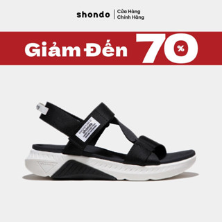 Giày Sandals Unisex Shondo F7 Racing Đế Trắng Phối Đen Quai Đen F7R0010