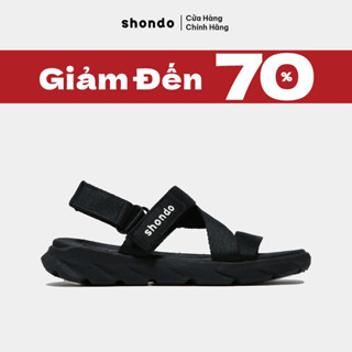 Giày Sandals Nam Nữ Unisex Êm Chân Shondo F6 Sport Đen Full F6S301