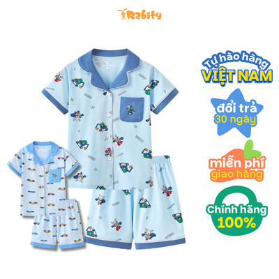   Đồ bộ pijama tay ngắn in hình siêu nhân/ô tô bé trai Rabity 962.017