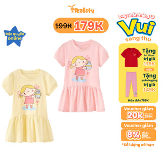 [VOUCHER XỊN GIẢM TỚI 50K] Đầm thun ngắn tay bé gái Rabity 950.903