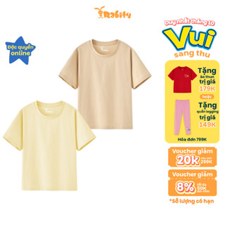 [VOUCHER XỊN GIẢM TỚI 50K] [Form rộng lùi 1 size] Áo thun trơn ngắn tay bé trai/bé gái Rabity 900.904