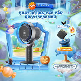 Quạt để bàn cao cấp Jisulife Pro3 | Pin 10000mAh | Sử dụng tới 13giờ | Màn hình LED hiển thị năng lượng gió |BH 12 tháng