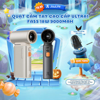 Quạt Cầm Tay Cao Cấp JISULIFE Ultra1 FA55 18W 9000mAh Sạc Nhanh - Đèn LED Hiển Thị - Sử Dụng 1H-6H | Bảo Hành Chính Hãng
