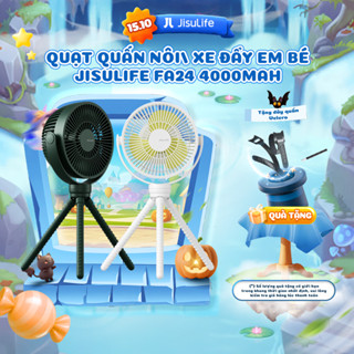 Quạt kẹp nôi xe đẩy em bé / quạt quấn JISULIFE FA24 Pin 4000mAh | Sử Dụng Lên Đến 12h | Chính Hãng | Bảo hành 12 tháng