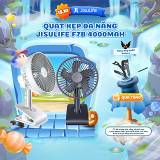 Quạt Kẹp Đa Năng Jisulife F7B Cao Cấp Mát 360 Độ | Pin 4000mAh Sạc Nhanh Sử Dụng Đến 12h | Chính Hãng - BH 12 Tháng