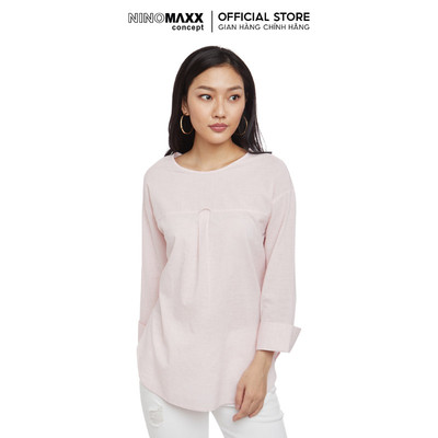 [CÒN SIZE M, L] NINOMAXX Áo Kiểu Nữ Cổ Tròn Lai Bầu 100% cotton 1910030