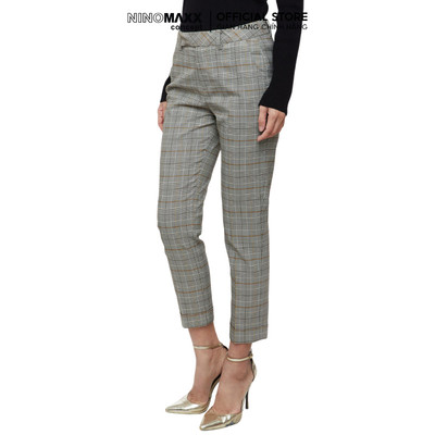 [CÒN SIZE S] Quần Tây nữ sọc kẻ caro dáng ôm ống đứng chất liệu co giãn N&M NINOMAXX 1907152