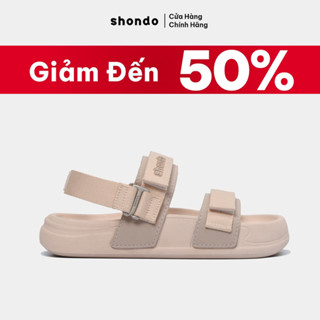  Giày Sandal Nam Nữ Đế Bánh Mì Platy 5 SHONDO Êm Ái Thời Trang Phối Khoen Gài Màu Hồng Nâu PL57095 