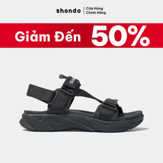  Giày Sandals Nam Nữ SHONDO F8 Thời Trang Êm Nhẹ Đi Học Đi Chơi Full Đen F8M1111 