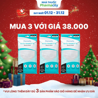  Khẩu trang y tế 3 lớp Pharmacity  Gói 10 cái  màu trắng 