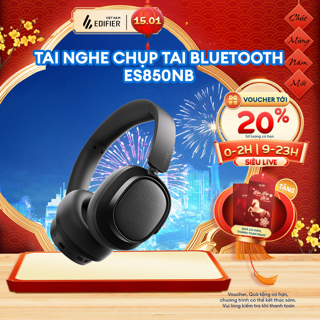 Tai Nghe Bluetooth Chụp Tai EDIFIER ES850NB | Chống Ồn Chủ Động | Thời Gian Sử Dụng Tới 92H | Bảo Hà