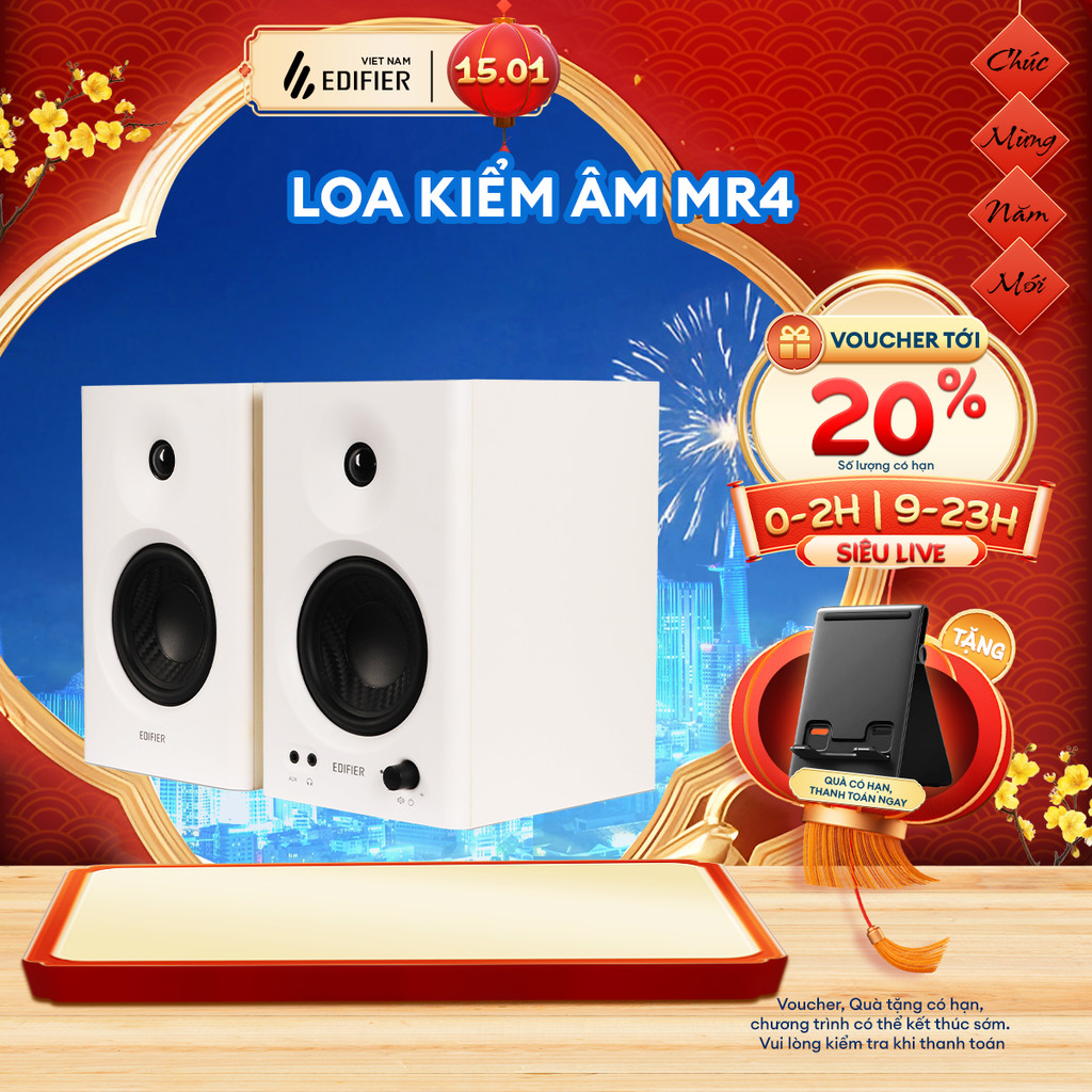 Bộ Loa Kiểm Âm EDIFIER MR4/MR3/MR5 | Công Suất 42W | Vỏ Gỗ Chống Dội Âm | Tweeter Vòm 1 inch | Bảo H