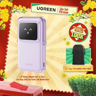  Sạc di động Ugreen UNO sạc nhanh PD 20W 30W | Màn LED Robot | Bảo hành 18 tháng 1 đổi 1 | 35603B 5000 10000mAh 