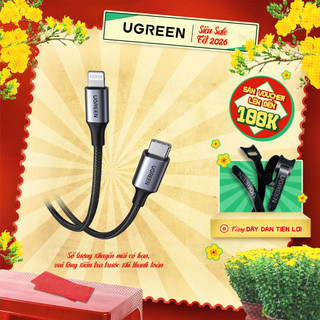  Cáp sạc USB C to Lightning đạt chuẩn MFi Ugreen US304 vỏ bện | Tốc độ truyền 480Mbps | Bảo Hành 18 Tháng 1 Đổi 1 | 