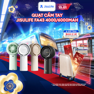  Quạt Cầm Tay Mini JISULIFE FA43 5 Cấp Gió Pin 4000 6000mAh Dùng Lên Tới 18H Bảo Hành 12 Tháng 