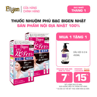   LIVE  Combo 2 Thuốc Nhuộm Tóc Phủ Bạc Tại Nhà Bigen Nhật - Phủ Bạc Thảo Dược Dưỡng Tóc Mềm Mượt 80ml 