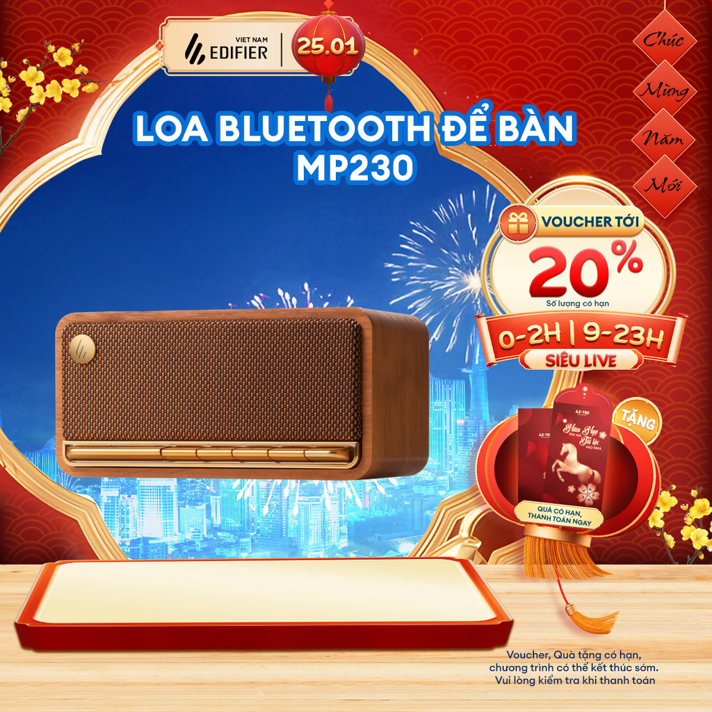 Loa Bluetooth Để Bàn EDIFIER MP230 | Công Suất 20W | Thời Gian Sử Dụng Đến 10H | Vỏ Gỗ Chống Dội Âm | Bảo Hành 15 Tháng | BigBuy360 - bigbuy360.vn