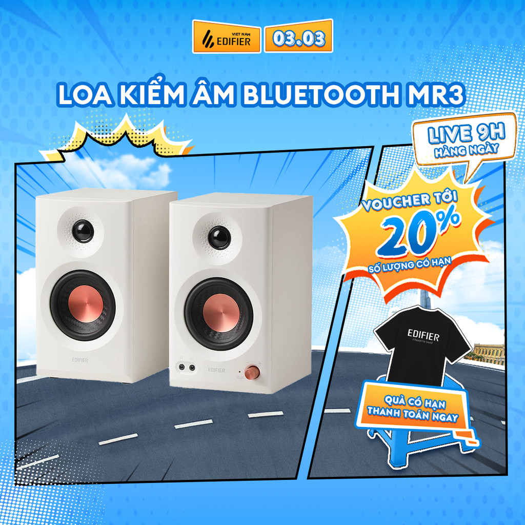 Loa Kiểm Âm Bluetooth EDIFIER MR3/MR5 | Công Suất 36W | Bluetooth 5.4 | 2 Chế Độ Kiểm Âm & Nghe Nhạc | Bảo Hành 15 Tháng | BigBuy360 - bigbuy360.vn