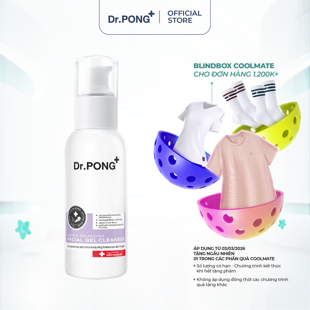 Sữa rửa mặt cân bằng da Dr.PONG Gentle Balancing Facial Gel 100ml