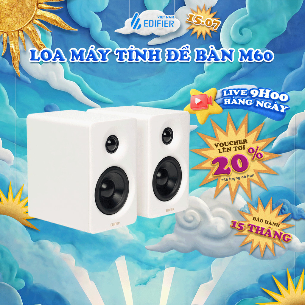 Loa Máy Tính Để Bàn EDIFIER M60 | Công suất 66W | Thiết Kế Nhỏ Gọn | Chạm Điều Khiển | Bảo Hành 15 T