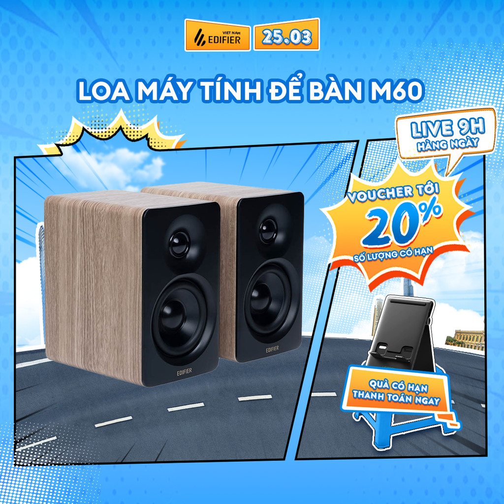 Loa Máy Tính Bluetooth Để Bàn EDIFIER M60 - Kiểu Dáng Nhỏ Gọn - Công Suất 66W - Âm Thanh Sắc Nét - 1