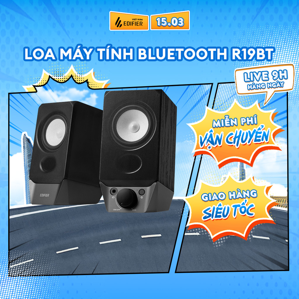 Loa Bluetooth Bookshelf EDIFIER R19BT | Công Suất 4W | Bluetooth 5.3 | Loa Toàn Dải 2.75inch | Bảo Hành 15 Tháng | BigBuy360 - bigbuy360.vn