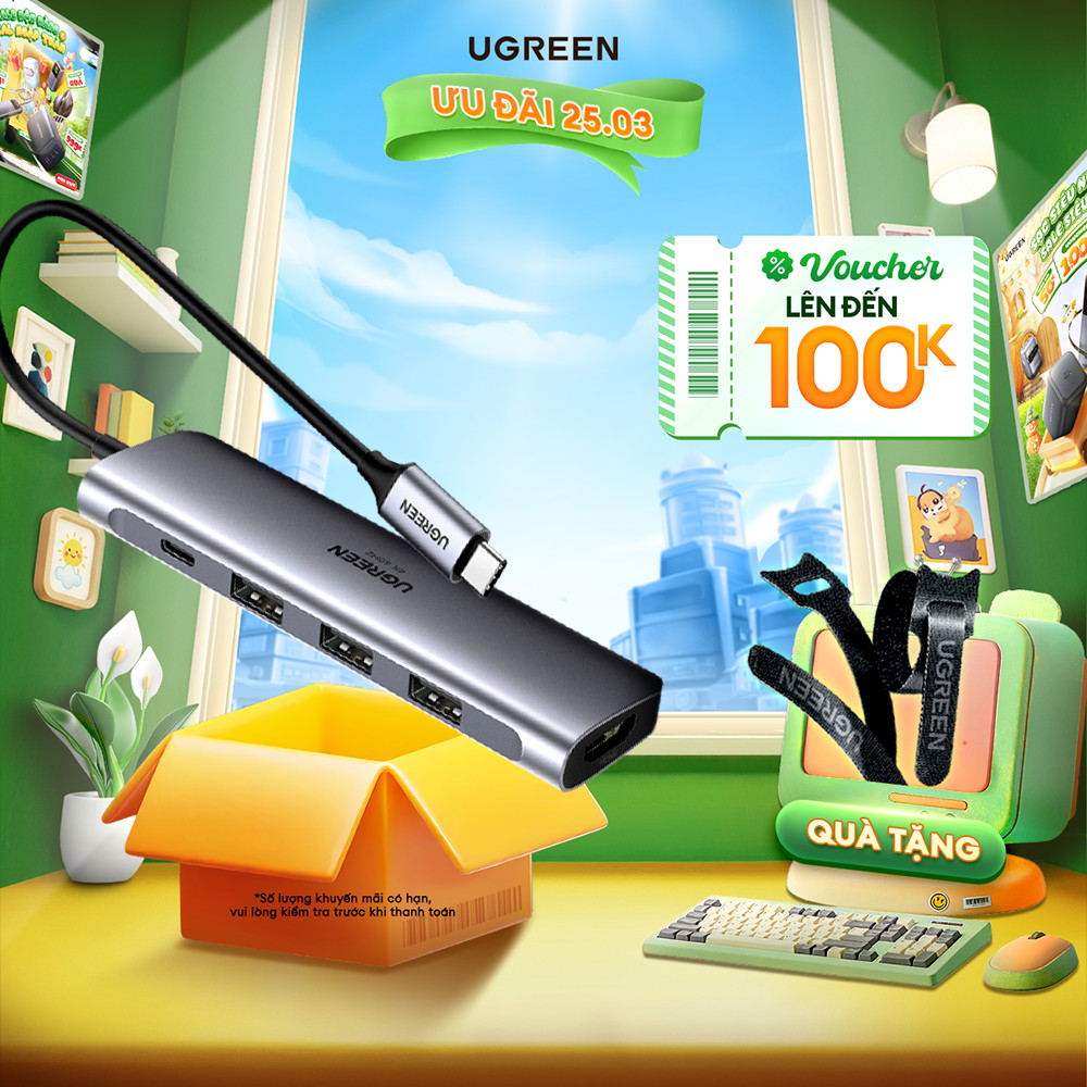 Bộ chuyển đổi đa năng UGREEN CM121 CM212 CM417 cho các thiết bị máy tính điện thoại hỗ trợ USB type 