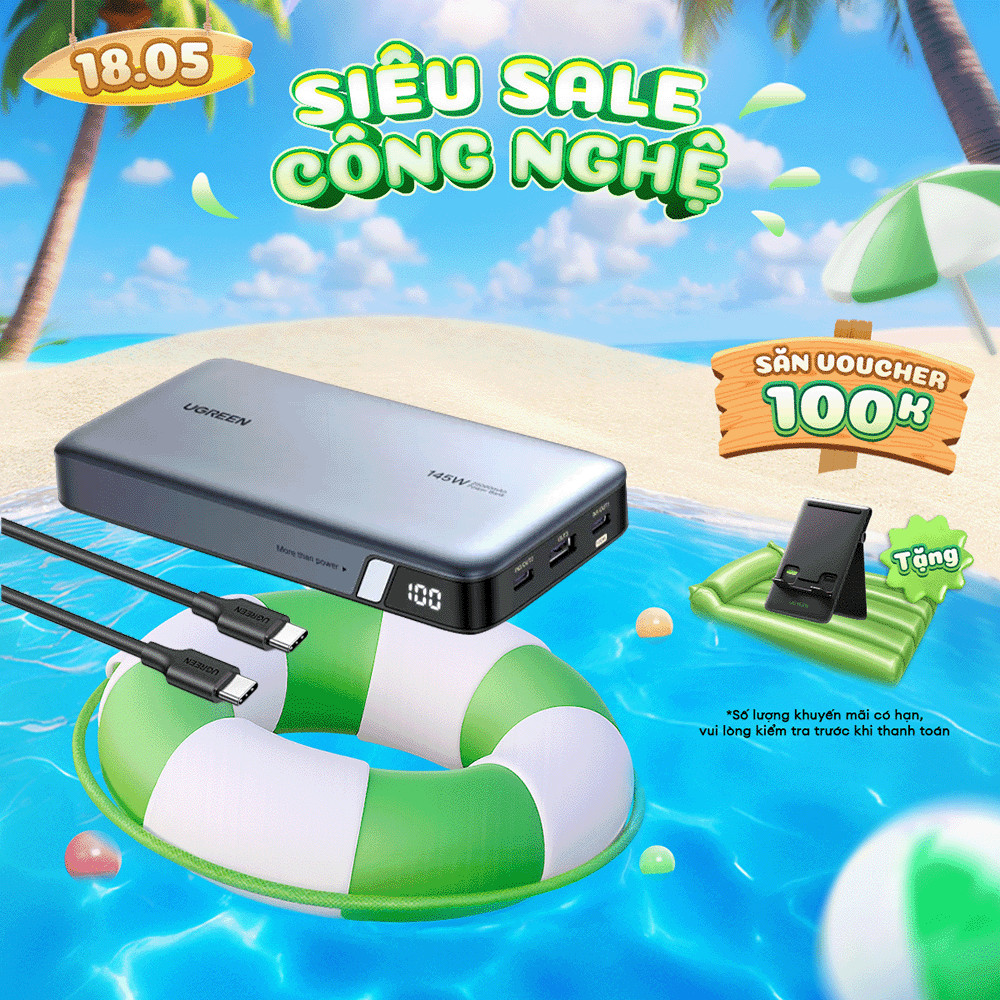 Pin sạc dự phòng Ugreen 10000mAh - 25000mAh | Sạc nhanh 100W - 200W | Chính hãng - Bảo hành 18 tháng