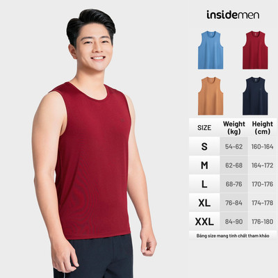 Áo Ba Lỗ Nam Thể Thao Insidemen Active Tanktop Tập Gym Trơn Bóng Co Giãn Năng Động ITL099AS0
