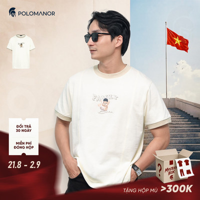 [DEAL SIZE XXL] Áo thun cao cấp DRILL, BST FAMILY BEAR, chất liệu Cotton 2C đứng form, thoáng mát - POLOMANOR