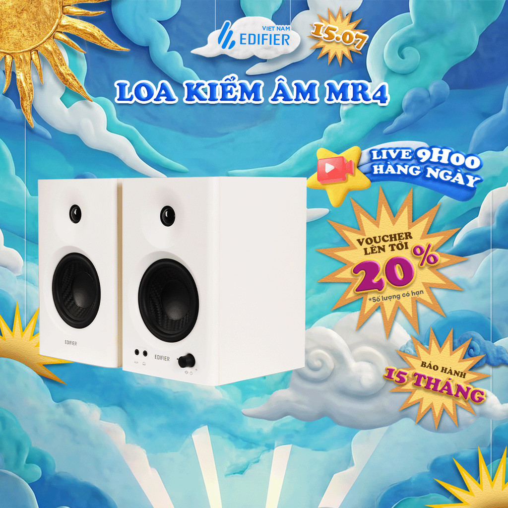 Bộ Loa Kiểm Âm EDIFIER MR4/MR3/MR5 | Công Suất 42W | Vỏ Gỗ Chống Dội Âm | Tweeter Vòm 1 inch | Bảo H
