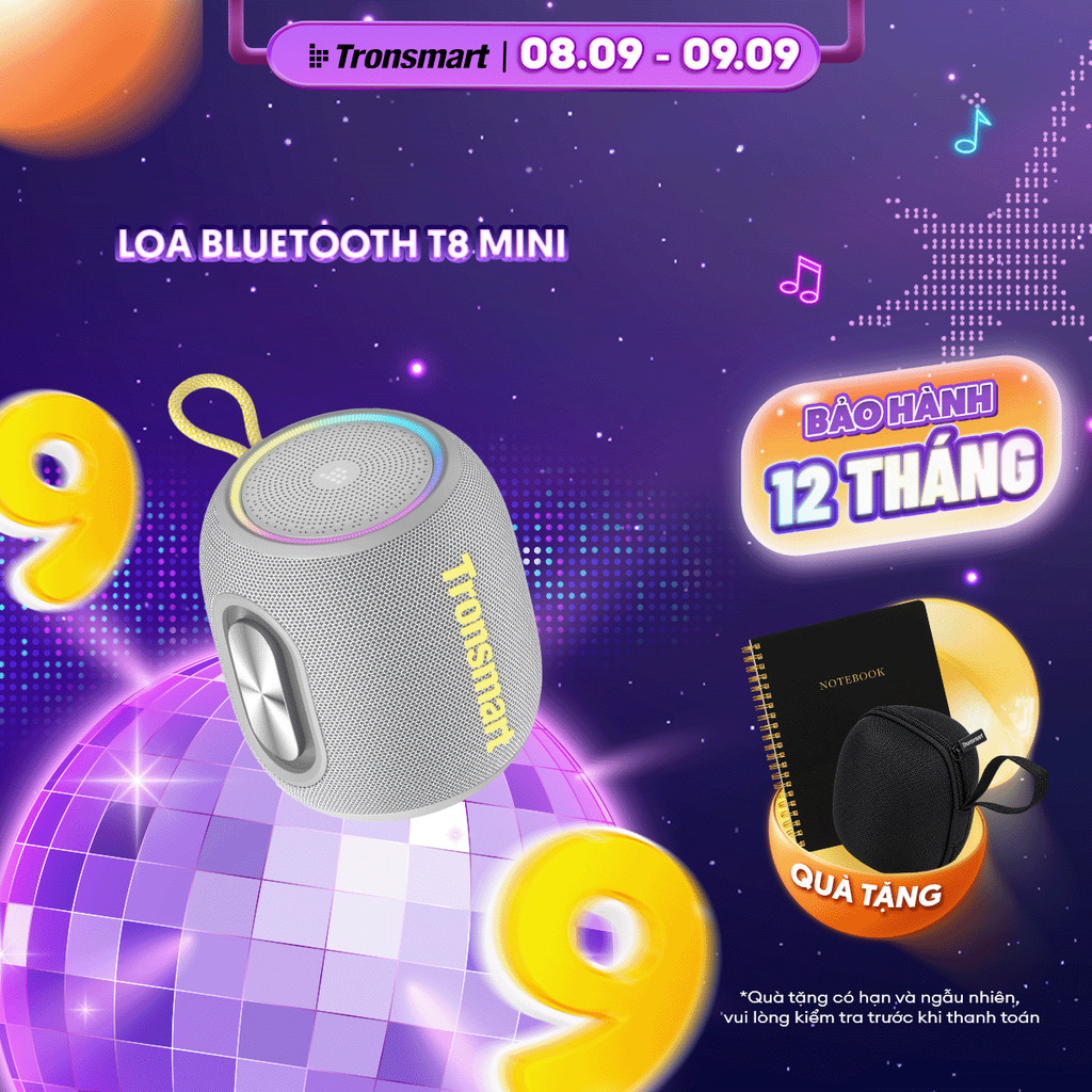 [MỚI] Loa Bluetooth Tronsmart T8 MINI |  Công suất 15W | Sử Dụng Đến 18h | Âm Thanh 360° | Bảo Hành 